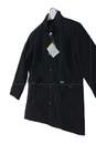 NWT Mens Black Collared Long Sleeve Pockets Trench Coat Size Small image number 1