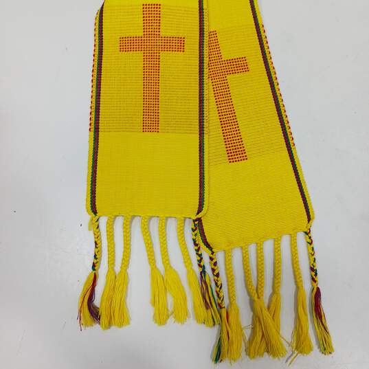 Bundle of 3 Multicolored Church Pastor Stoles w/Cross Design image number 3