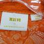 Maeve Orange Floral Open Shoulder Knit Button Up Top WM Size L NWT image number 3