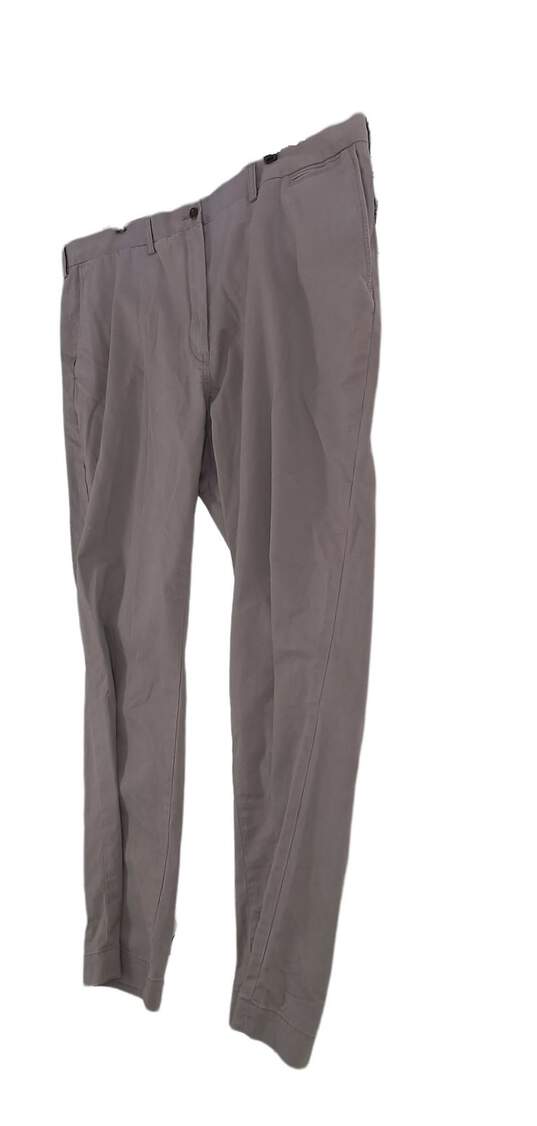 NWT Polo Ralph Lauren Mens Gray Pockets Flat Front Chino Pants Size 46BX32 image number 3