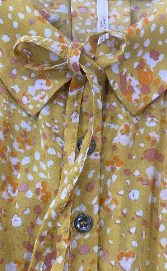 Free People Yellow Abstract Print Dress- Sz 4 image number 5