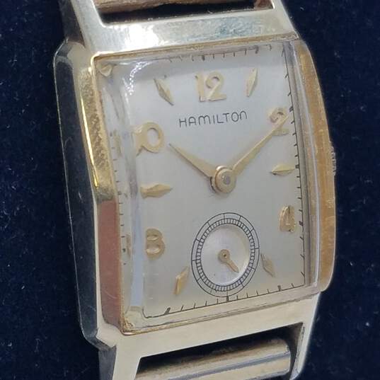 Hamilton 14K 23mm Analog Vintage Gold Filled Sub-Dial Watch 42.0g image number 5