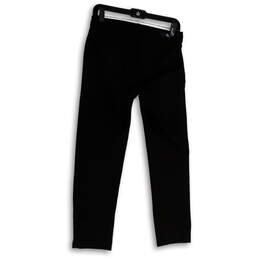 Womens Black Stretch Flat Front Pockets Straight Leg Dress Pants Size 2 alternative image