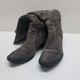 Born Gray Leather Back Lace Boots Size 9.5
