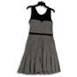 NWT Womens Black Gray Sleeveless Round Neck Back Zip A-Line Dress Size 10 image number 2