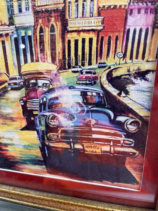 Multicolor Cars On Roads Photo Of Havana Cuba Square Framed Painting image number 2