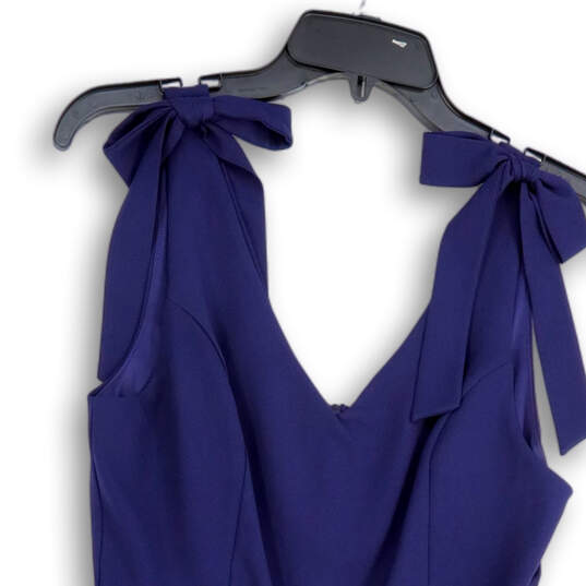 Womens Blue Sleeveless V-Neck Back Zip Short Mini Dress Size Medium image number 3