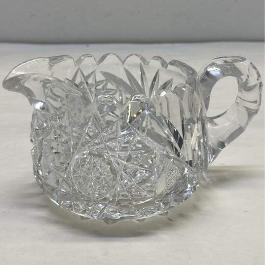 Vintage Cut Glass Creamer Sugar Cruet Crystal Tableware 3 Pc. Set image number 5