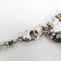 Sterling Silver Faceted Crystal Bead Link 7 In Bracelet 14.0g image number 2