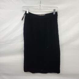 Authenticated Oscar De La Renta Black Velvet Skirt Women's Size 6