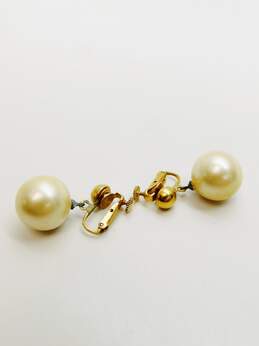 VNTG Coro Faux Pearl & Gold Tone Clip-On Earrings 20.7g alternative image