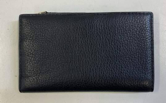 Kate Spade Black Leather Bifold Zip ID Card Organizer Wallet image number 2