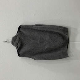NWT Mens Gray Striped Mock Neck Sleeveless Pocket Full-Zip Sweater Sz 44 alternative image