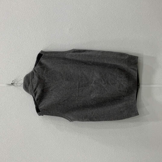 NWT Mens Gray Striped Mock Neck Sleeveless Pocket Full-Zip Sweater Sz 44 image number 2