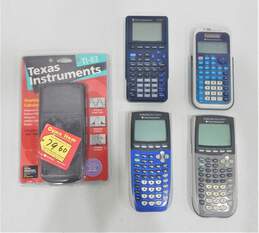 Lot of 5 Texas Instruments Graphing Calculators TI-83 TI-84 Silver