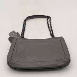 Coach Womens Gray Leather Logo Charm Semi Chain Strap Shoulder Bag Purse alternative image