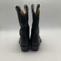 Mens Black Leather Almond Toe Cowboy Pull On Stylish Western Boots Size 8.5 image number 2