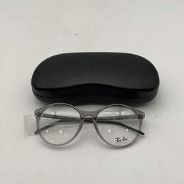 Womens RB 5371 Gray Clear Lens Plastic Full Rim Round Eyeglasses With Case