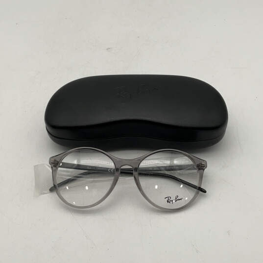 Womens RB 5371 Gray Clear Lens Plastic Full Rim Round Eyeglasses With Case image number 1