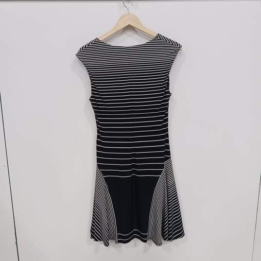 Max and Cleo Women's Black/White Striped Sleeveless Dress Size 8 image number 2