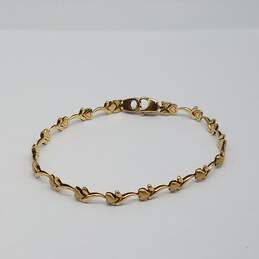 14k Gold Heart Link Bracelet 4.8g