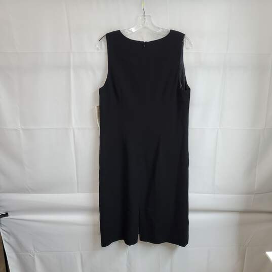Jones New York Vintage Black Wool Sleeveless Dress WM Size 14 NWT image number 2