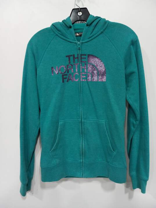The North Face Women's Teal Hoodie Size S image number 1