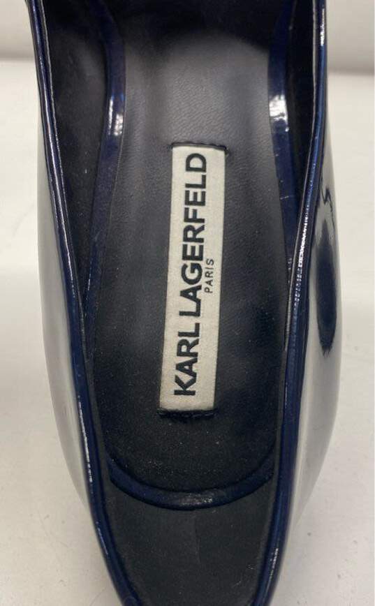 Karl Lagerfeld Royale Patent Leather Heels Navy 8.5 image number 7