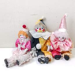 Bundle Of 3 Clown Dolls