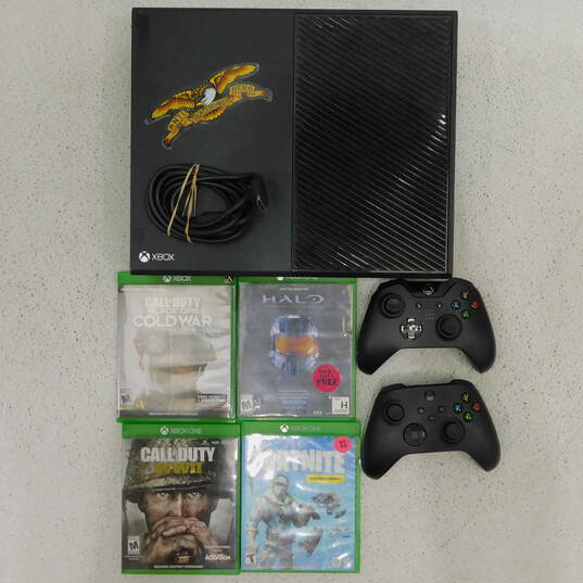 Xbox One W/ 4 Games And 2 Controllers Call Of Duty Cold War No Power Cable image number 1