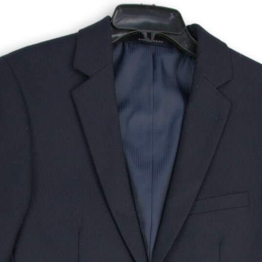 NWT Bachrach Mens Black Notch Lapel Single Breasted Two Button Blazer Size 38S image number 3