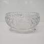 VTG 3-Toed Footed Floral Decorative Lead Crystal Candy Bowl image number 1