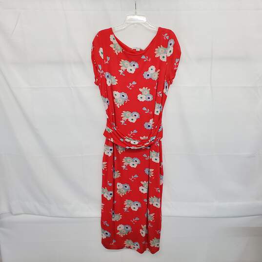 Boden Coral Floral Patterned Long Dress WM Size 10L image number 2
