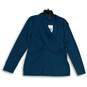 NWT Womens Blue Pleated Long Sleeve V-Neck Wrap Pullover Blouse Top Size XL image number 1