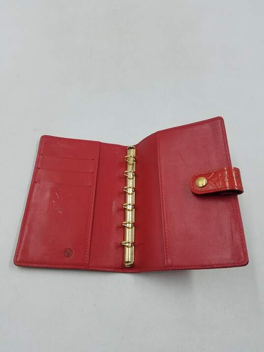 Authentic Louis Vuitton Red Vernis Notebook Binder image number 4