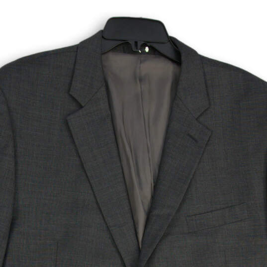 Mens Gray Long Sleeve Notch Lapel Single Breasted Two Button Blazer Size 46 image number 3