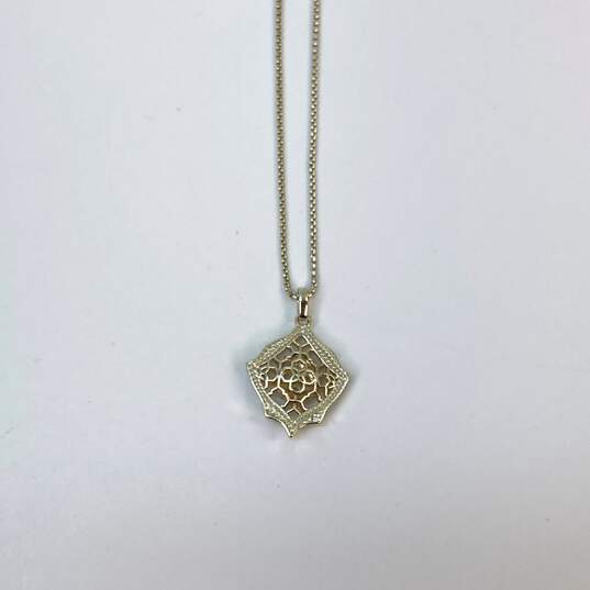 Designer Kendra Scott Gold-Tone Filigree Kacey Long Pendant Necklace image number 2