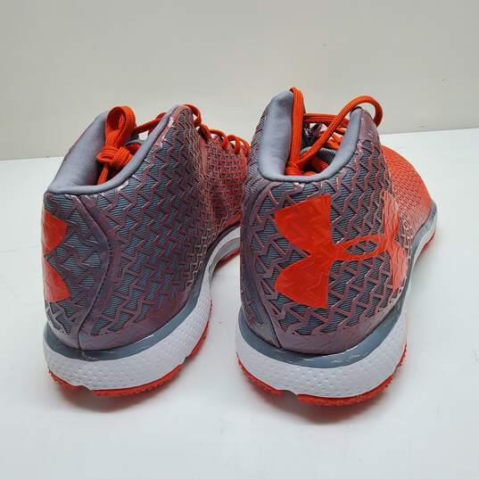 Under Armor Clutch Fit Athletic Sneakers Orange & Gray Size 13 image number 3