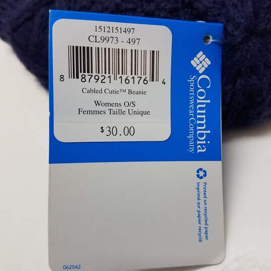 Columbia Women's Cable Knit Beanie Navy Blue One Size image number 3