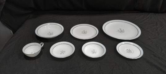 Set of 7 Vintage Bluebell Floral Bowls, Plates, Tea Cup & Saucer image number 1