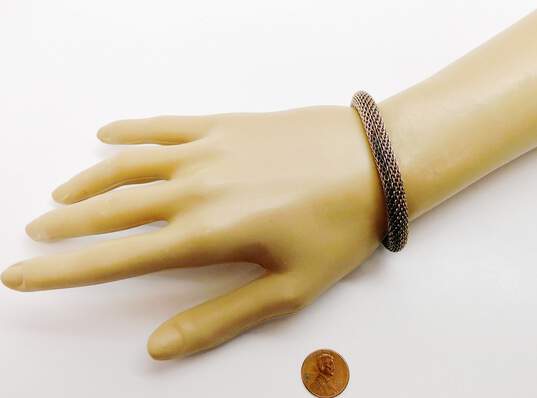 Artisan Sterling Silver Mesh Chain Bracelet 22.3g image number 4