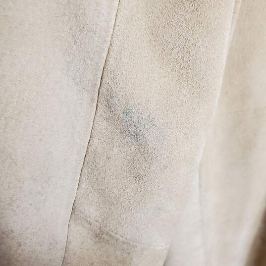 Giacca Women Beige Leather Suede Coat M image number 6