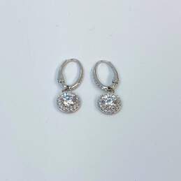 Designer Swarovski Silver-Tone Clear Crystal Clip On Drop Earrings alternative image