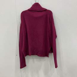By Anthropologie Womens Magenta Long Sleeve Turtle Neck Pullover Sweater Size L alternative image