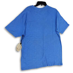 NWT Womens Blue Space Dye Short Sleeve V-Neck Pocket Pullover T-Shirt Sz XL alternative image