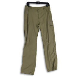 Womens Green Flat Front Straight Leg Hiking Ankle Pants Size 10 R