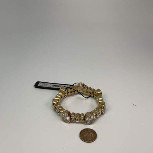 Designer Ann Taylor Gold-Tone Crystal Cut Stone Round Bangle Bracelet image number 2