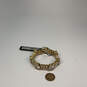 Designer Ann Taylor Gold-Tone Crystal Cut Stone Round Bangle Bracelet image number 2