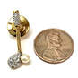 Designer Swarovski Gold-Tone Rhinestone Pearl Fashionable Brooch Pin image number 2