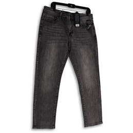 NWT Womens Gray Denim Medium Wash Stretch Pockets Straight Jeans Size 34/30